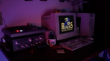 Duke Nukem 3D over a 1970s Amplifier.