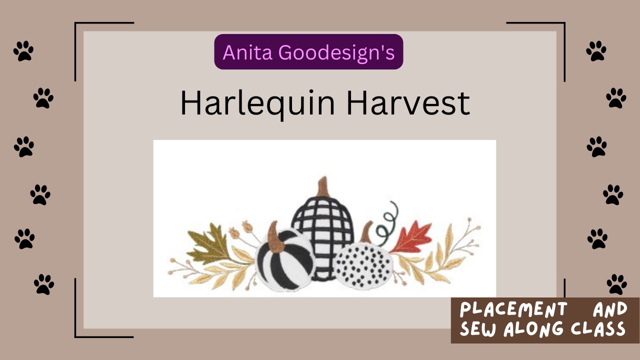 OML Embroidery live! Anita Goodesign Harlequin Harvest Designs