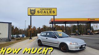 How much does a 'EG' Civic weigh?