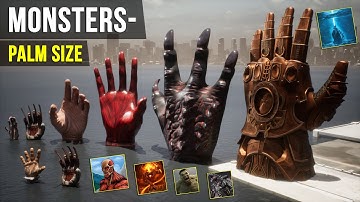 Monster Palm Size Comparison | 3D Animation | Monster Comparison