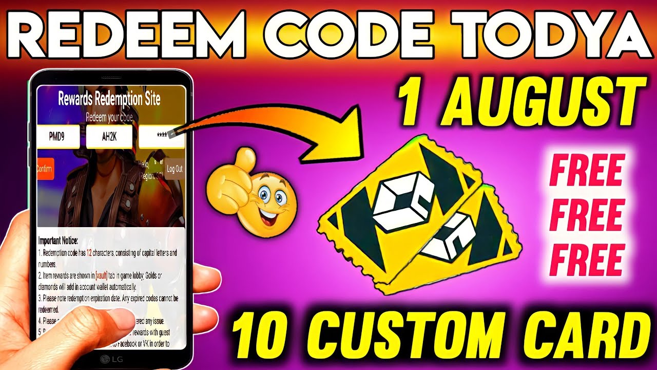 Redeem code custom card in free fire  | 1 August 2021 | garena free fire | fa gamer