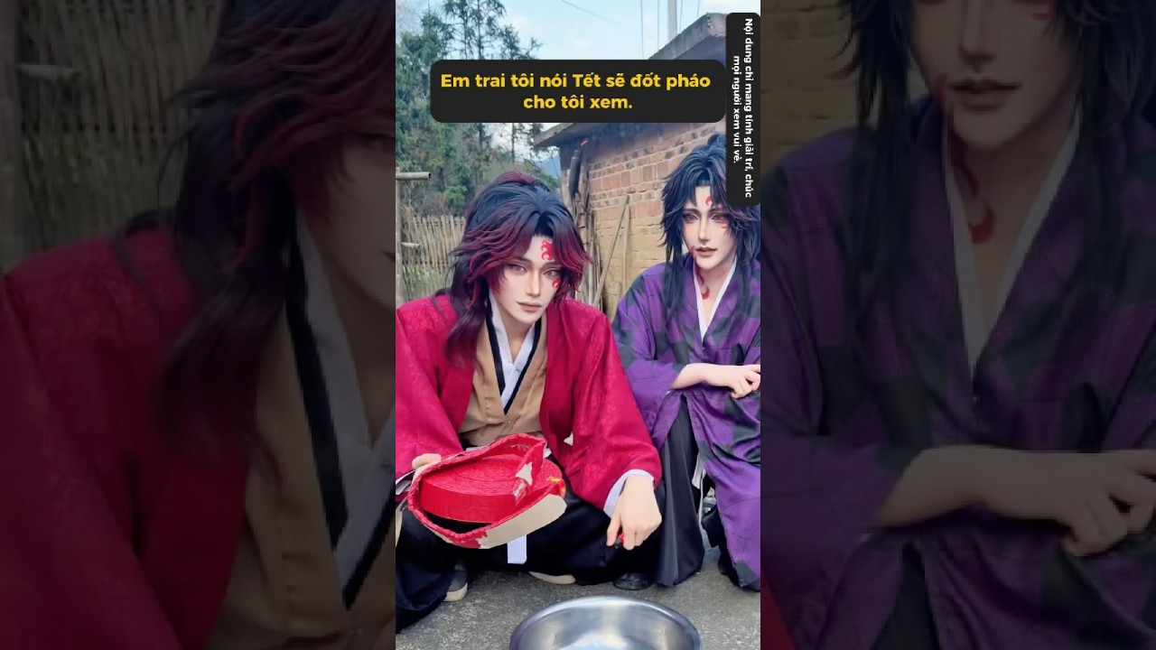 Yoriichi: Anh trai, chúng ta đi đốt pháo đi! #meowcosplay #shorts