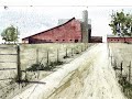 Watercolor barn painting covering all drawing to finishing details  with chris petri