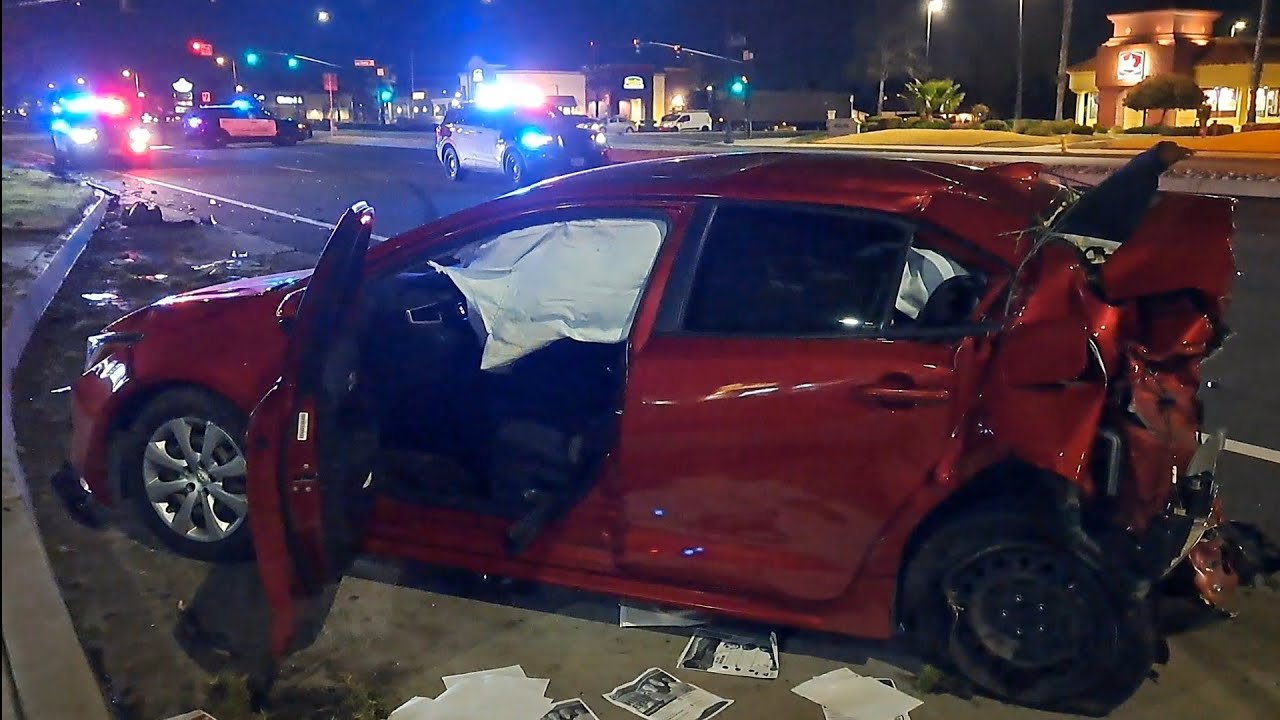 TOYOTA VS BMW TRAFFIC COLLISION ON FOOTHILL BLVD & CHERRY AVE IN
