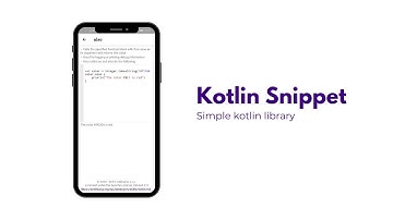 Kotlin Snippet: Simple kotlin library (Now Available)