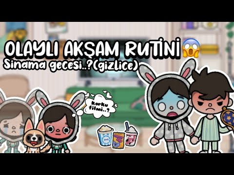 🍼OLAYLI BİR AKŞAM RUTİNİ!🍼//Sinema Gecesi..?(gizlice)//TOCA LİFE WORLD// #tocaboca