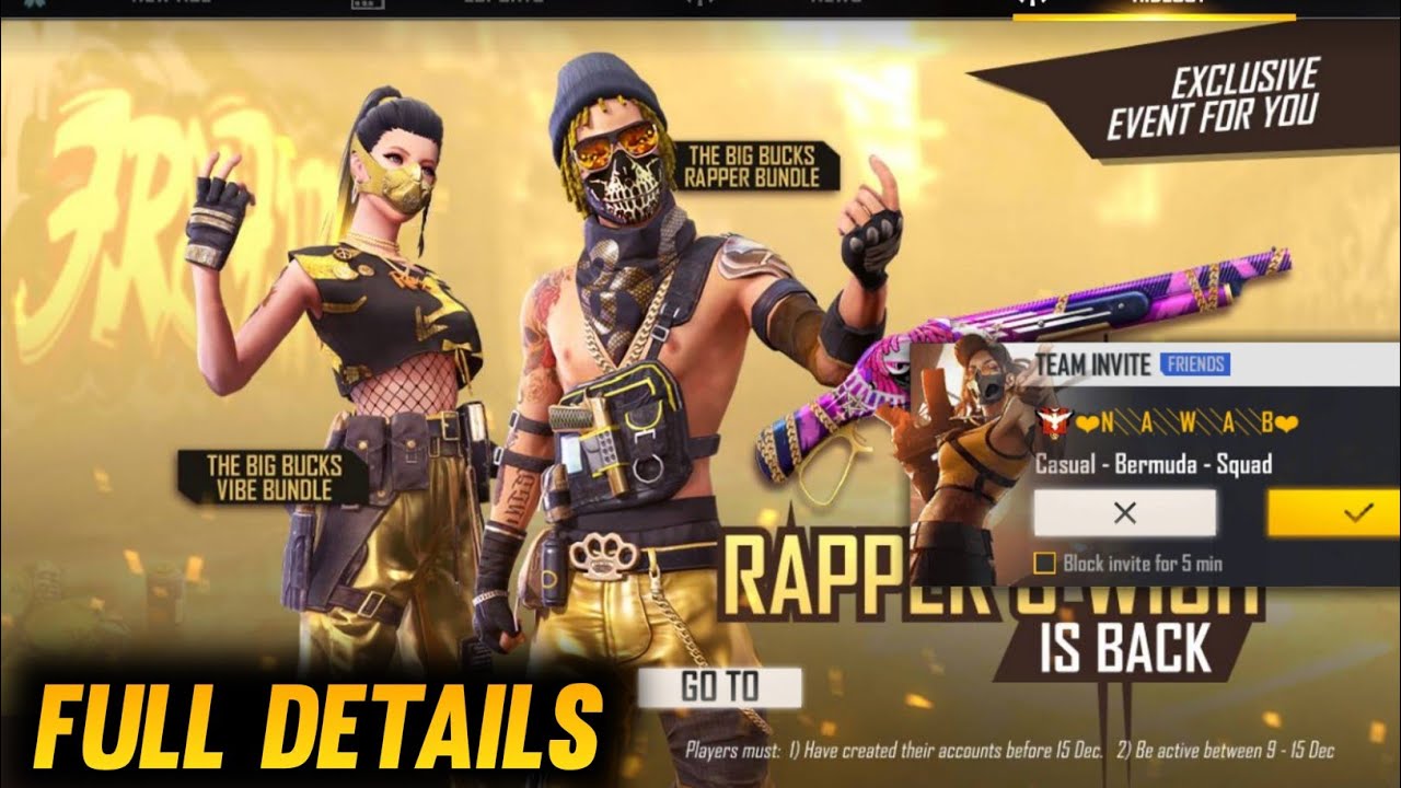 Rapper Wish Is Back Event Not Showing Problem | Rapper Wish Event Kaise Khulega | Kaise Open Hoga Ff