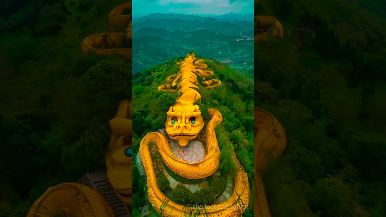 The😱😱 Majestic Golden Dragon of China Aerial View 