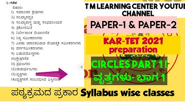 TET GPSTR | Circles Part 1 | ವೃತ್ತಗಳು- ಭಾಗ 1