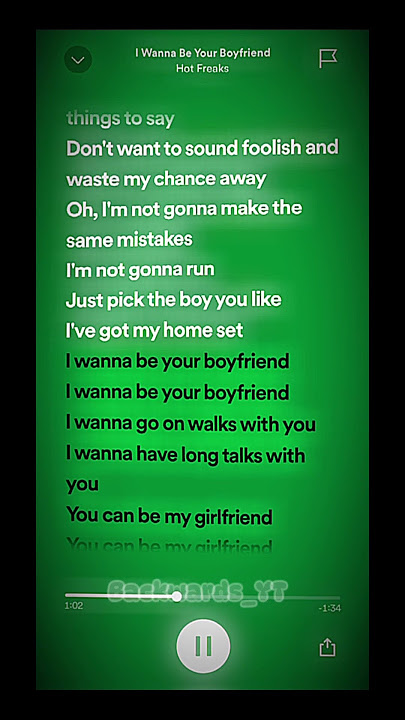 i Wanna Be Your Boyfriend - Spotify edit (sped up) #love #song #music #spedup #edit #spotify #fyp