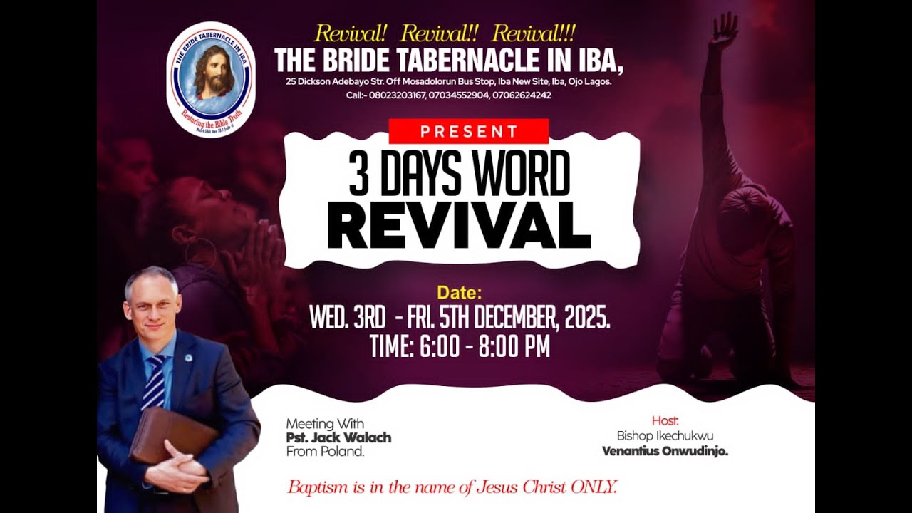 DAY 3 OF OUR 3 DAYS WORD REVIVAL WITH PST. JACEK WALACH (from Poland).05-12-2025.