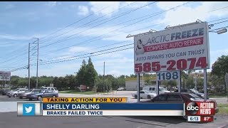 Bad brake job puts local woman's life in danger Bad brake job puts local woman's life in danger