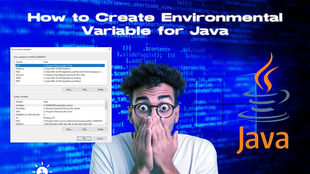 How to create Environment Variable for Java in Windows 10 - YouTube