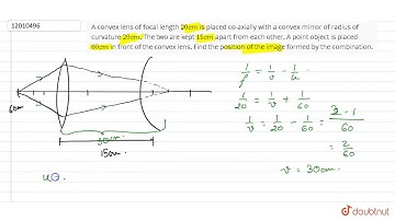 A convex lens of focal length `20 cm` is placed co-axially with a convex mirrir of radius of