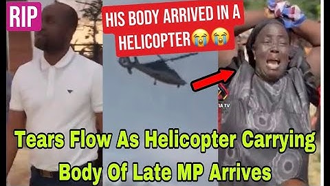 BREAKING: HELICOPTER DIE HET LICHAAM VAN OVERLEDEN AKWATIA-PARLEMENTSLEDEN ERNEST KUMI DRAAGT, KO...