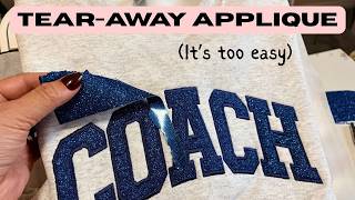 HOW TO MACHINE EMBROIDERY APPLIQUE TUTORIAL WITH GLITTER  VINYL~HTV Glitter Vinyl - fall sweatshirt