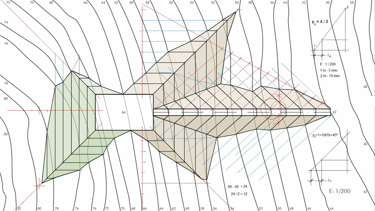 Cálculo de Desmonte y Terraplén - Plataforma horizontal y Carretera de Acceso en Pendiente