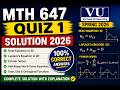 MTH 647 QUIZ 1 SOLUTION SPRING 2026