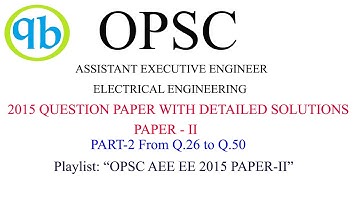 Previous Year-2015 Question Assistant Executive Engineer (Electrical) by OPSC Paper-II part-2