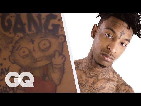 21 Savage Breaks Down His Tattoos | GQ 