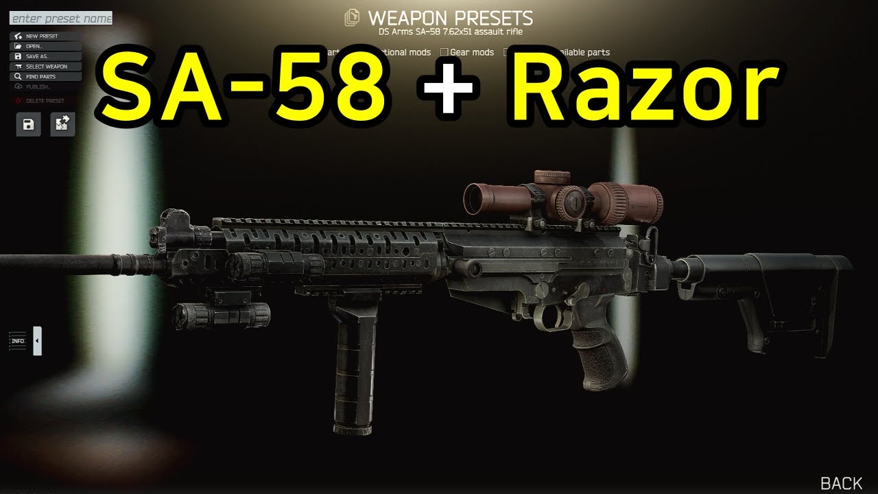 SA58 + Razor / tarkov / 타르코프 YouTube