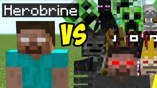 Herobrine vs all Boss Mutant Mobs in minecraft