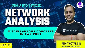 Miscellaneous Concepts in Two Port | Sankalp GATE 2022 Batch | L 71 | Network Analysis | GATE/ESE 22