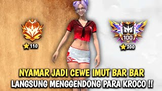 100 Pertandingan Namatin Free Fire Nyamar Jadi Cewe Imut Ngegendong Para Kroco - Clash Squad Ranked