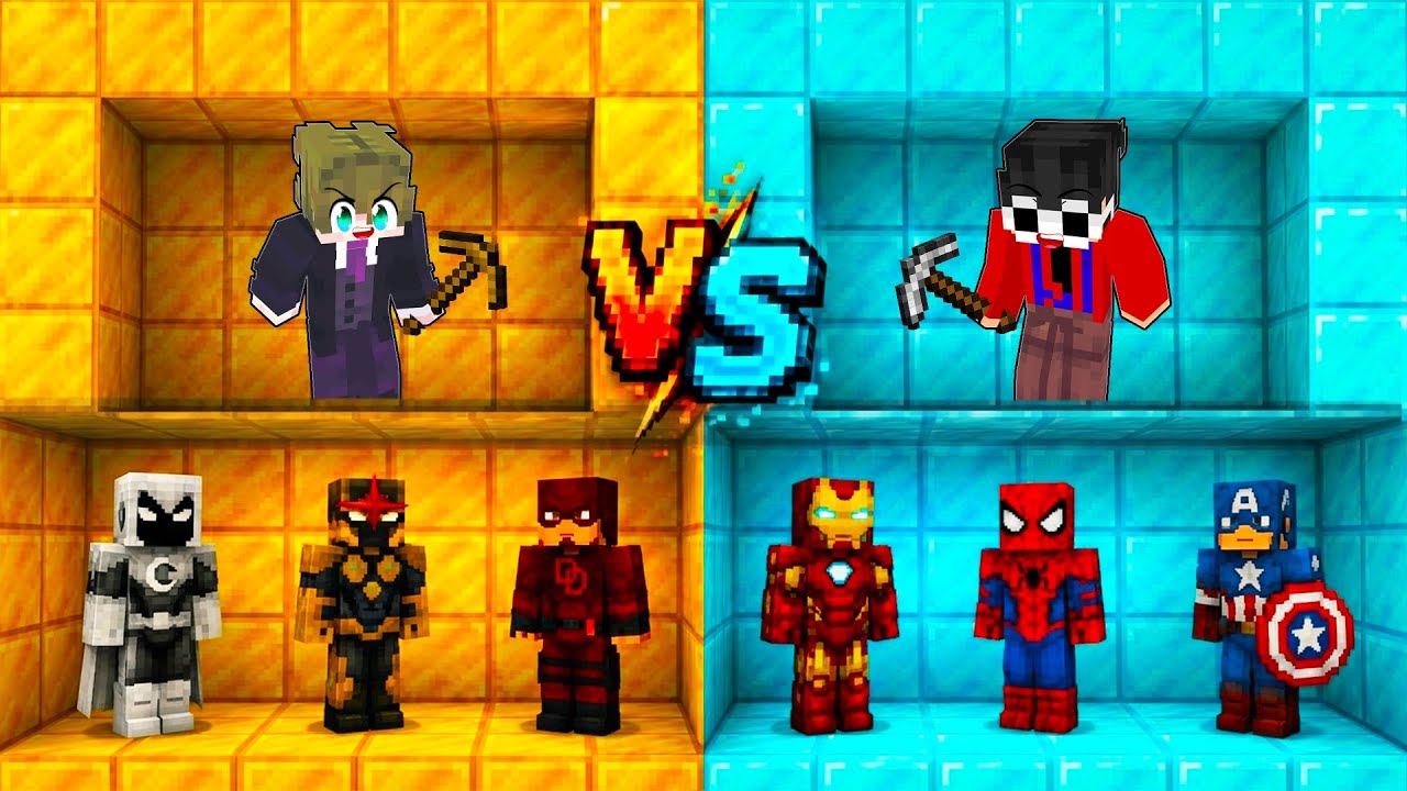 $1 VS $1,000,000 SUPERHERO MINING Challenge in Minecraft!