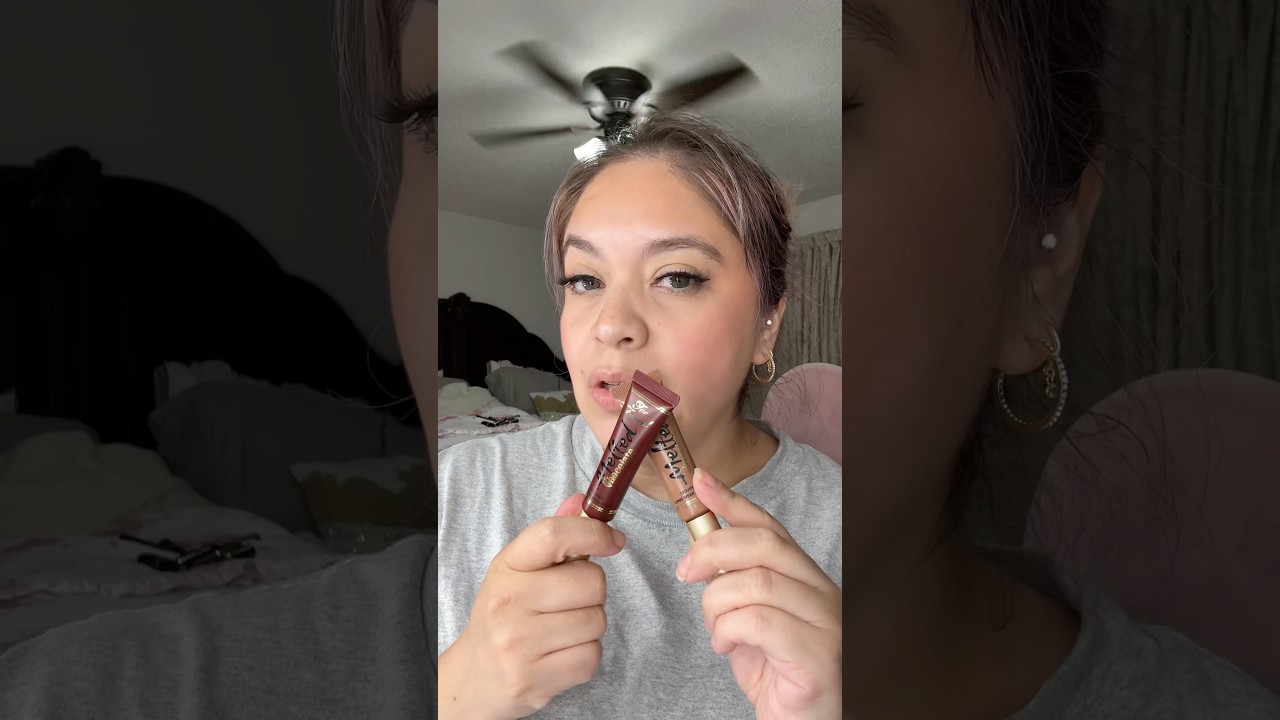 Trying on Expired 😵 Too Faced Melted Lipsticks Chocolate Honey 