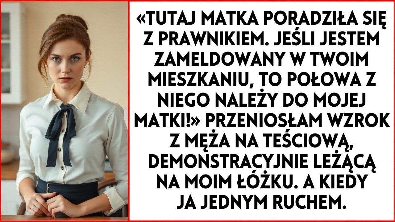 „Mój mąż postanowił, że jego matka wprowadza się do nas na stałe, a potem oświadczył, że skoro jest zameldowany w moim mieszkaniu, to połowa należy do jego mamy. Najgorsze było jednak to, co...