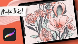 Line Art Florals for Beginners | Procreate Tutorial screenshot 1