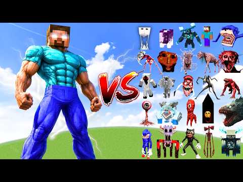 HEROBRINE GIGACHAD vs All Bosses Minecraft Battle