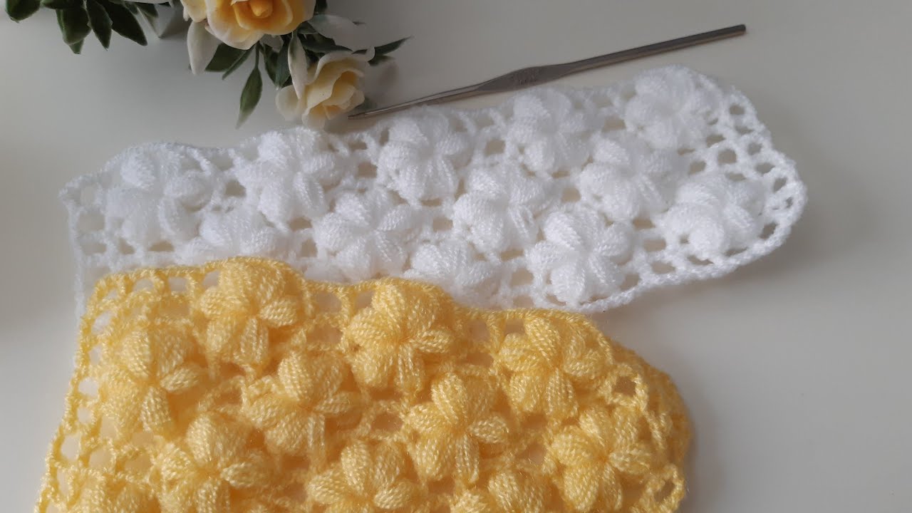 Crochet Braid Puff Stitch Flower