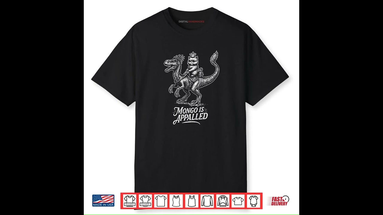 Mongo Is Appalled Princess Cat Riding Dinosaur Shirt