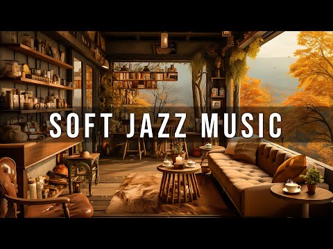 Soft Piano Jazz Music for Stress Relief & Calm - Cozy Autumn Coffee Shop Ambience ~ Background Music