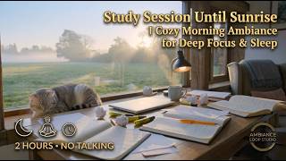 All-Nighter Study Session Until Sunrise 📚☕ Cozy Morning Ambiance for Deep Focus & Sleep