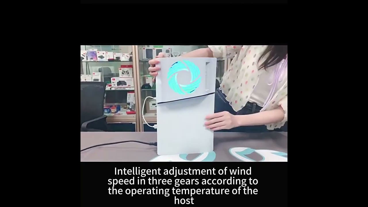 RGB Temperature Sensing Side-mounted Cooling Fan For PS5 Slim