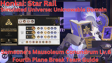 SU Unknowable Domain Someone Mausoleum Conundrum Lv.6 Break(Fourth Plane) Guide【Honkai Star Rail2.6】