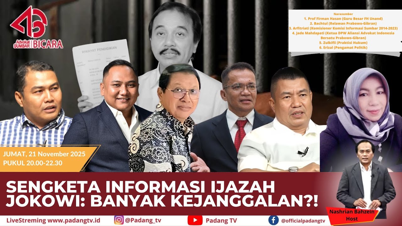 🔴 LIVE : Advokat Sumbar Bicara - Terbongkar? KIP Cecar UGM, KPU, Polda Metro Jaya