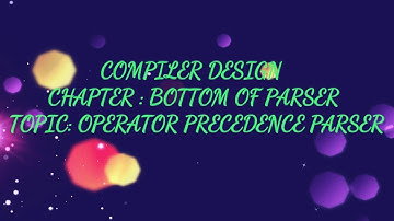 Operator Precedence Parser -2