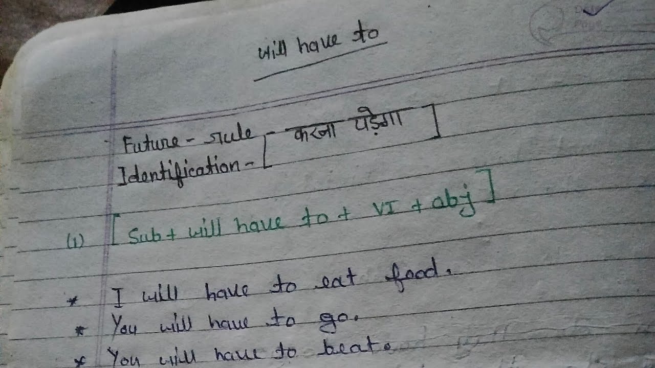 Will have to से ट्रांसलेशन LIVE....... Shivam sir