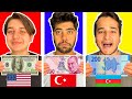 ÜLKELERİN PARASI ile 1 GÜN GEÇİRMEK! 😎 (Azerbaycan, Türkiye, ABD, Arabistan, Kuveyt)