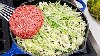 Just add ground meat to the cabbage! Incredibly simple and delicious dinner recipe!