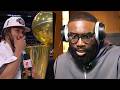 Jaylen Brown reacts to the New York Knicks winning NBA Finals