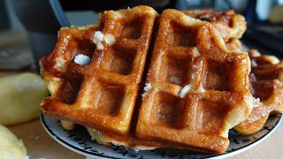 Recipe for Liège waffles at home. Real Liège waffle on video.