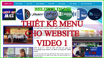 CSS-VIDEO 5-LT website, Thiết kế Menu cấp 1 cho website