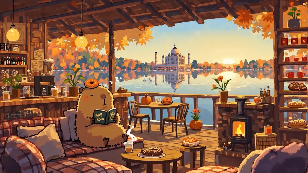 Quiet Lakeside Morning☕Lake Study Vibes with Lofi & Crackling Fireplace🌿Lofi Deep Focus for work