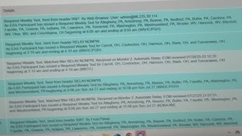 Sending a Required Weekly Test through my SAGE Digital ENDEC Web Browser