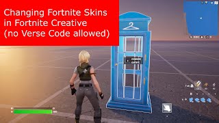Changing Fortnite Skins in Game in Fortnite (the Changing Booth, No Verse Code allowed)
In this quick video, we take a look at the Changing Booth and how it can be used by a player to get into their locked while in game and switch skins. Unfortunately, the Changing Booth Device is essentially off limits, cant be customized, and bound to by any other device. There is a way to accessorize your character but not change the actual skin through code. Changing Fortnite Skins in Game in Fortnite (the Changing Booth, No Verse Code allowed)